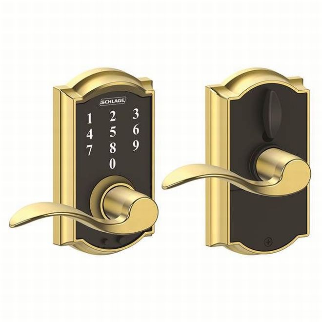 Schlage FE695 Camelot with Accent Lever Keyless Touch Entry Auto-Lock