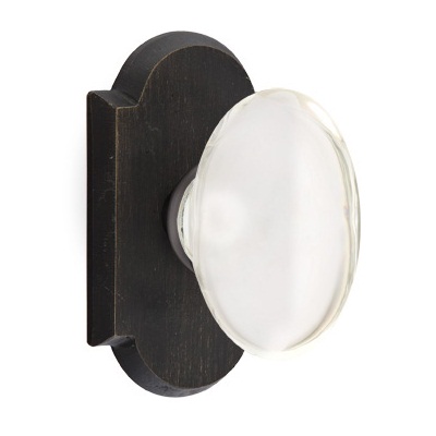 Emtek Sandcast Hampton Door Knob with Style 1 Rosette