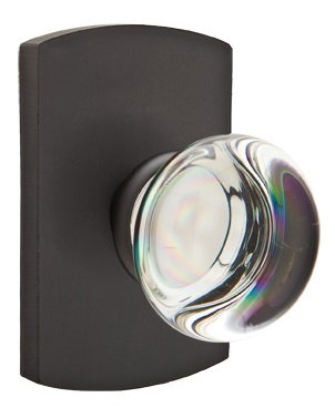 Emtek Providence Crystal Knob with Sandcast Bronze Style 4 Rosette