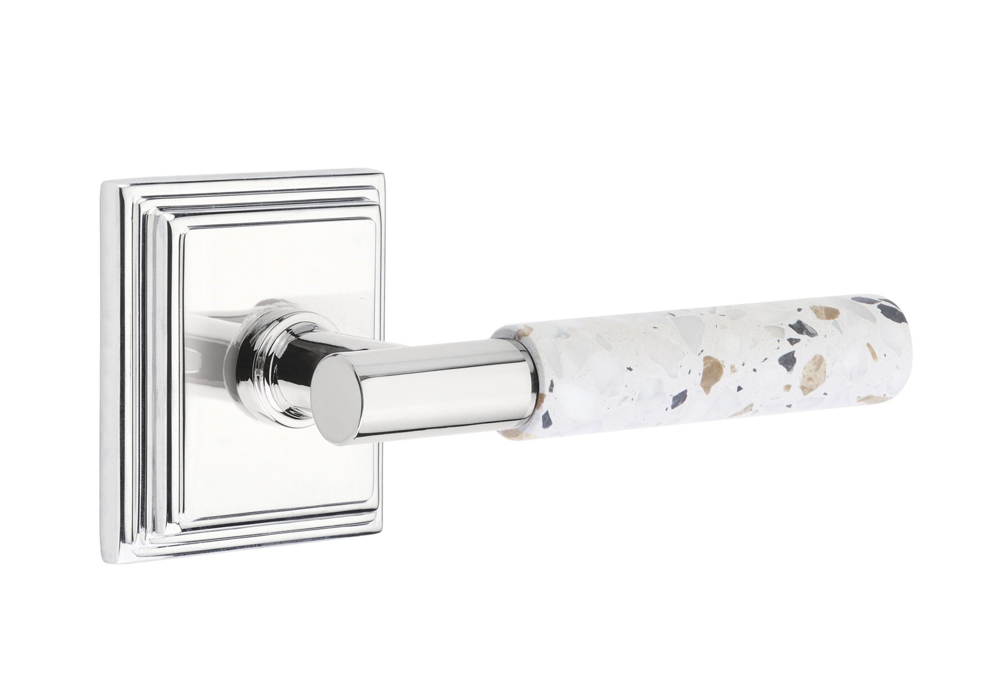 Emtek Terrazzo T-Bar Style Door Lever with Wilshire Rosette