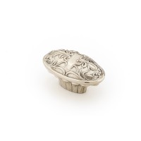 Schaub Cantata 1 1/8 inch Oval Knob in White Brass