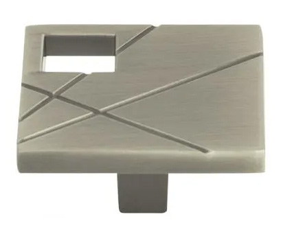 Atlas Homewares Modernist Left Square Knob 1 1/2 Inch Brushed Nickel