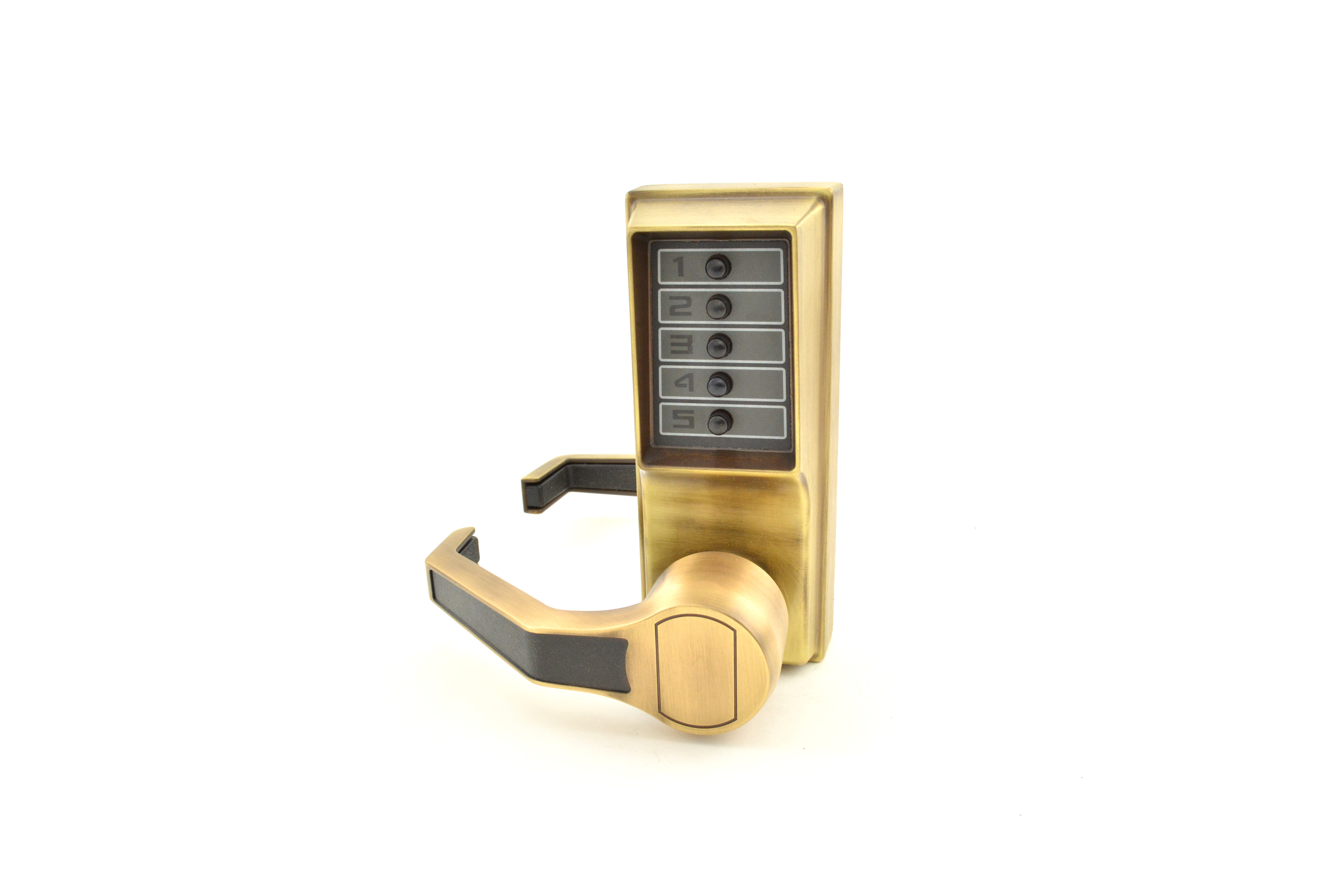 Kaba Simplex LL101105 Left Hand Mechanical Pushbutton Lever Lock Combination Only 2-3/4 Inch Backset Antique Brass Finish