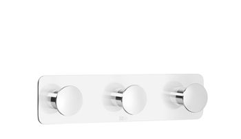 Beslagsboden Design Steel Triple Squared Base Round Self-Adhesive Hook - Polished Stainless Steel