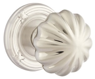 Emtek Melon Knob with Ribbon & Reed Rosette