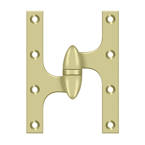 Deltana 6 Inch x 4 1/2 Inch Right Hand, Olive Knuckle Hinge, PVD Polished Brass
