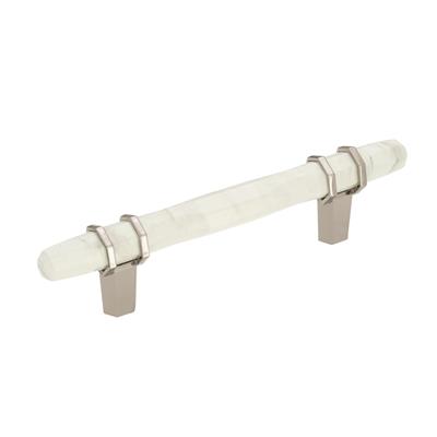 Amerock Carrione 3-3/4 Inch cc Cabinet Pull Marble White/Polished Nickel