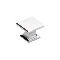 Schaub Northport 1 3/8 inch Diameter Square Knob With X Indent in Polished Chrome