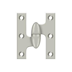 Deltana 2 1/2 Inch x 2 Inch Left Hand, Olive Knuckle Hinge, Antique Nickel
