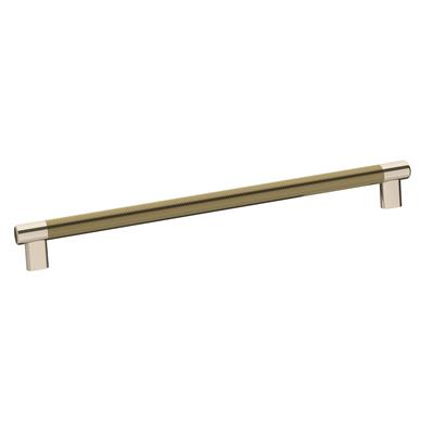 Amerock Esquire 12-5/8 Inch cc Cabinet Pull Polished Nickel/Golden Champagne