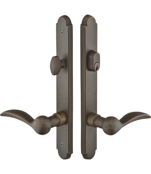 Emtek Configuration 3 Sandcast Arched 1 1/2 Inch x11 Inch Multi Point Lock Trim Only