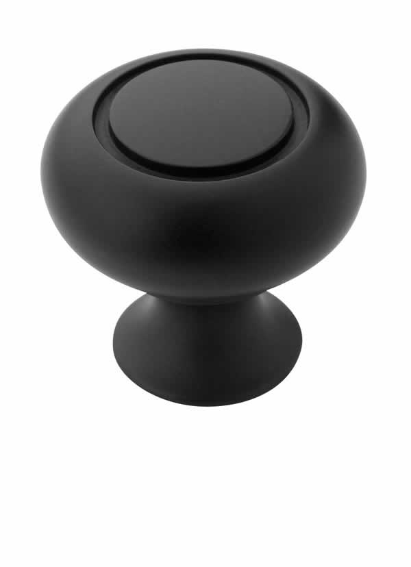 Amerock Allison Value 1 1/4 Inch Ring Cabinet Knob Flat Black