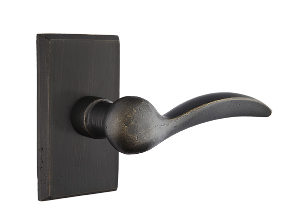 Emtek Sandcast Bronze Durango Lever with Style 3 Rosette