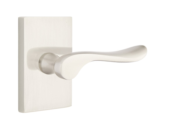 Emtek Luzern Lever Handle with Modern Rectangular Rosette