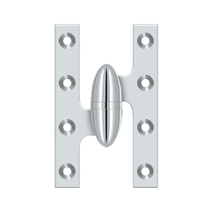 Deltana 5 Inch x 3 1/4 Inch Right Hand, Olive Knuckle Hinge, Polished Chrome