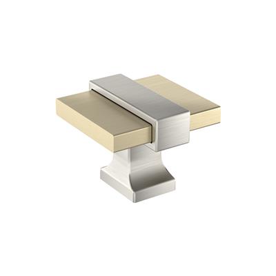 Amerock Overton 1-3/8 Inch Cabinet Knob Golden Champagne/Satin Nickel