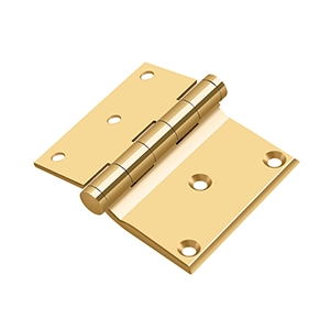Deltana 3 Inch x 3 1/2 Inch Half Surface Hinge, PVD Polished Brass
