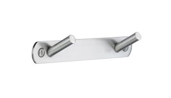 Beslagsboden Profile Steel Double Straight Hook Rack - Brushed Stainless Steel