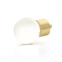 Schaub City Lights 1 3/8 inch Globe Glass Knob in Satin Brass