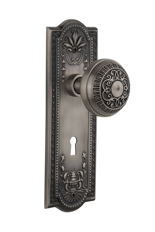 Nostalgic Warehouse Meadows Plate with Egg and Dart Knob - Mortise Lock