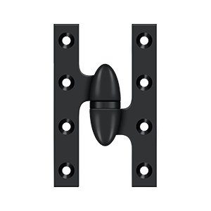 Deltana 5 Inch x 3 1/4 Inch Left Hand, Olive Knuckle Hinge, Paint Black