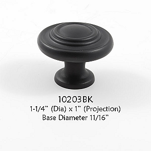 Residential Essentials 10203 Cabinet Knob in Black