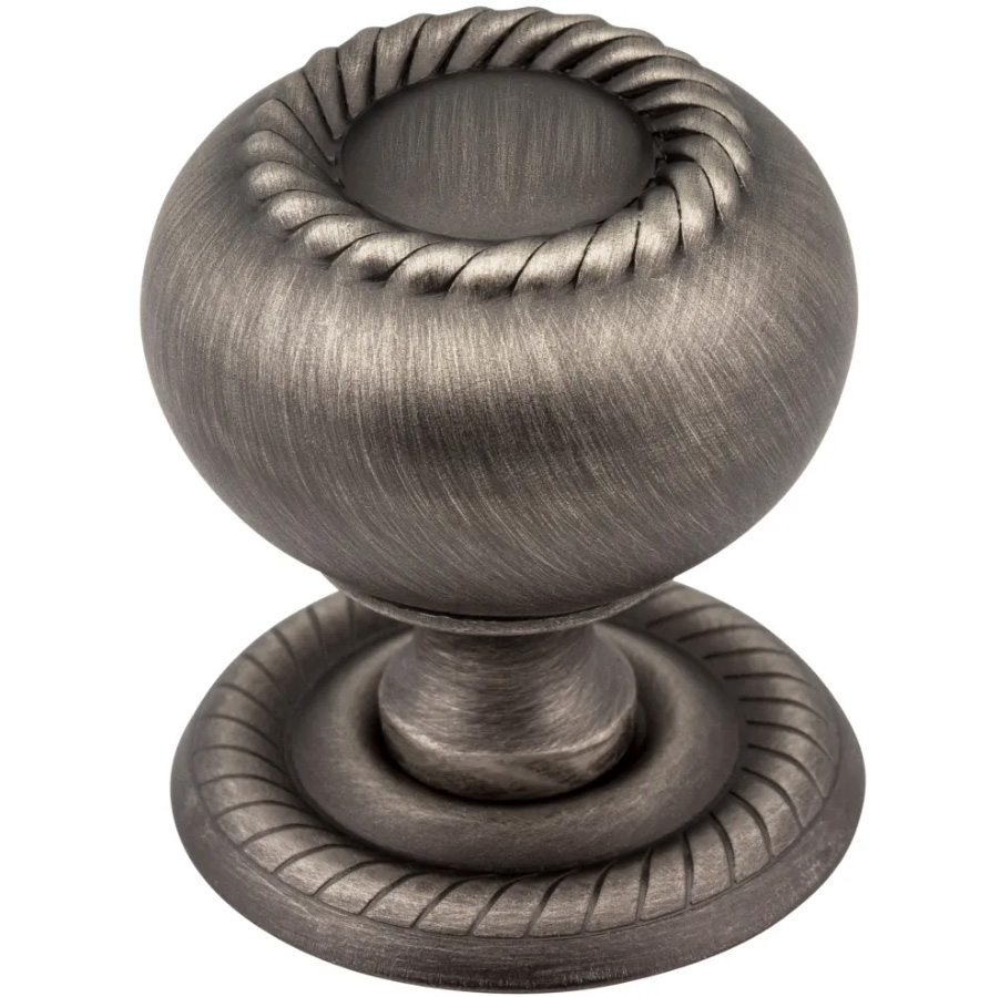 Hardware Resources 1-1/4" Diameter Brushed Pewter Rope Rhodes Cabinet Knob