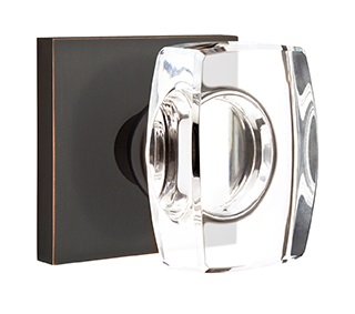 Emtek Windsor Crystal Knob with Square Rosette