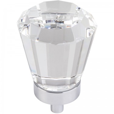 Hardware Resources Harlow 1-1/4 Inch Glass Tapered Cabinet Knob - Polished Chrome