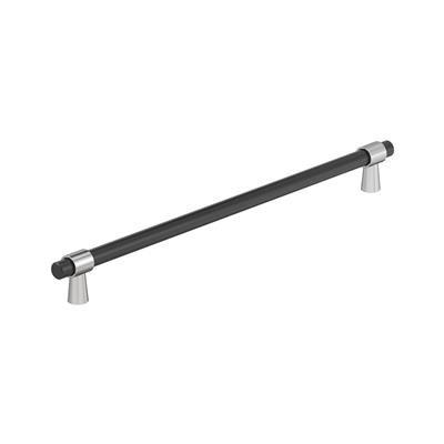 Amerock Mergence 18 Inch cc Appliance Pull Matte Black/Polished Chrome