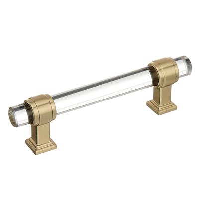 Amerock Glacio 3-3/4 Inch cc Cabinet Pull Clear/Golden Champagne