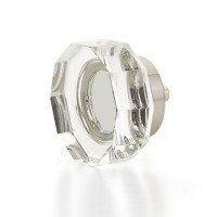 Schaub City Lights 1 3/4 inch Round Glass Knob in Satin Nickel
