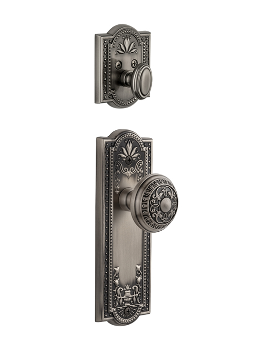 Grandeur Parthenon Handleset with Windsor Knob - (Interior Half Only, with Deadbolt)