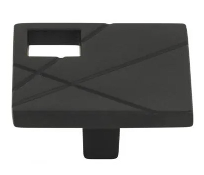 Atlas Homewares Modernist Left Square Knob 1 1/2 Inch Matte Black