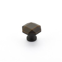 Schaub Menlo Park Faceted Knob 1 1/4 inch dia Ancient Bronze