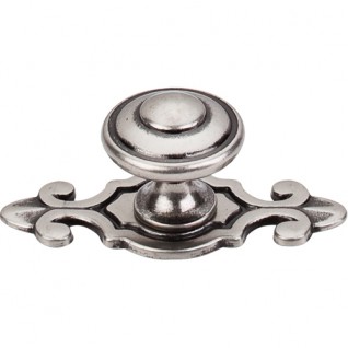 Top Knobs M464 Canterbury Knob 1 1/4 Inch W/ Backplate Pewter Antique