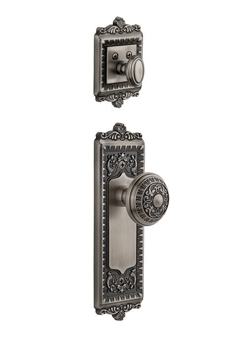 Grandeur Windsor Handleset with Windsor Knob - (Interior Half Only, with Deadbolt)