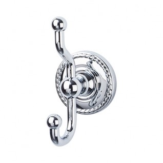 Top Knobs ED2PCF Edwardian Rope Double Towel or Robe Hook Polished Chrome