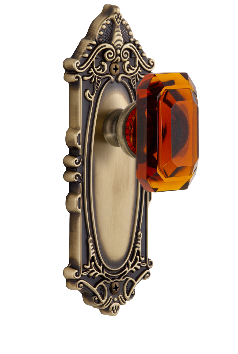 Grandeur Grande Victorian Plate with Baguette Amber Knob
