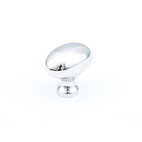 Schaub Traditional Oval Knob 1-3/8" diameter, Polished Nickel Finish