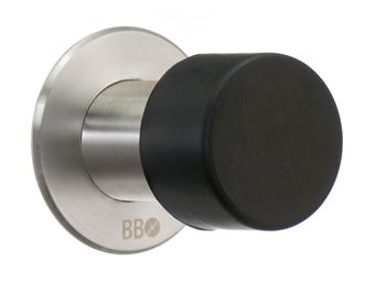 Beslagsboden Door Stop - Black / Brushed Stainless Steel