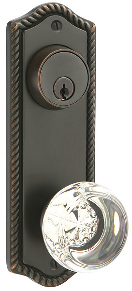 Emtek Rope 7 1/2 Inch KEYED Sideplate Lock for 3 5/8 Inch Bore