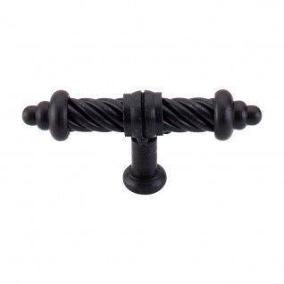 Top Knobs M629 Normandy 3 5/8 Inch T Shaped Twist Cabinet Knob Patine Black
