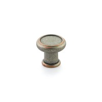 Schaub Steamworks 1 1/4 inch Round Knob in Distressed Pewter and Copper