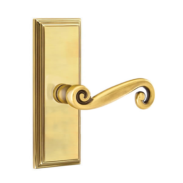 Emtek Rustic Lever with 7 Inch Wilshire Sideplate