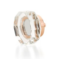Schaub City Lights 1 3/4 inch Glass Round Knob in Polished Rose Gold